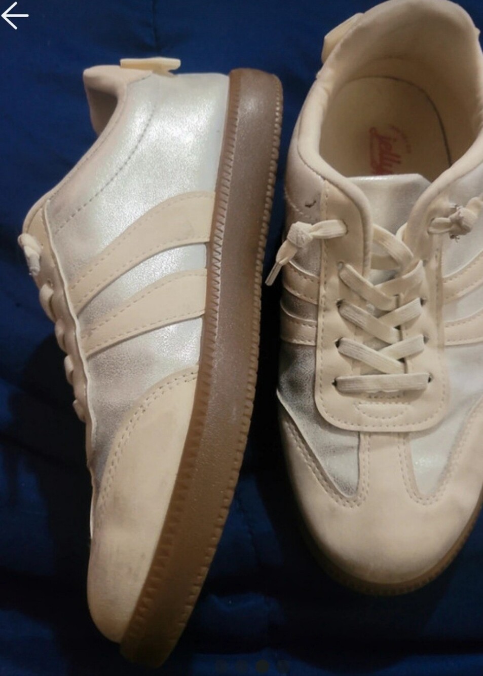 Women's Cream Lace-Up Sneakers with Gum Sole